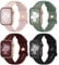 Adepoy Armbänder Kompatibel mit Apple Watch Armband 38mm 40mm 41mm, mit Druckverschluss Weiches Sport Band Damen Herren für Apple Watch SE 9 8 7 6 5 4 3 2 1, 4 Stück