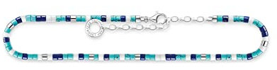 Thomas Sabo Fußkette mit blauen Steinen 925 Silber AK0039-775-7