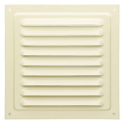 Rejilla de ventilación metálica (15 x 15 cm, beige)