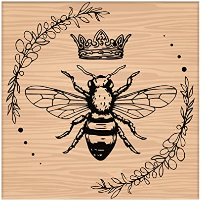 craspire Holzstempel Biene Kranz Krone Dekorative Holzstempel Vintage Holzmontierte Stempel Für Kartenherstellung DIY Kunsthandwerk Scrapbooking Tagebuch Tagebuch Briefplaner