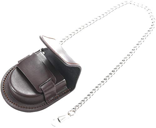 Duendhd Vintage Leder Kette Taschenuhr Halter Aufbewahrungsbox Box Braun