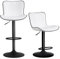 Kidol & Shellder Bar Stools Set of 2 Breakfast Barstools Adjustable Swivel Counter Stools Faux Leather Wing Back, White, 3-5 Mins to Assemble, Loads 300lbs