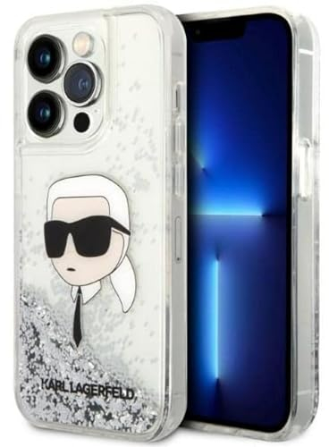 Karl Lagerfeld KLHCP14LLNKHCH Hülle für iPhone 14 Pro 6,1 Silber hardcase Glitter Karl Head
