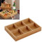 Wooden Serving Tray Multi Compartments Eco-Friendly Divided Wooden Tray for Sushi Platter (6 Compartments)