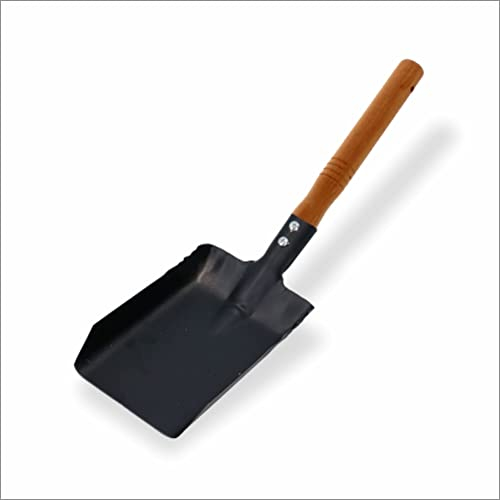 be charmed Strong Metal Coal Shovel with Wooden Handle | 37.2 x 10 x 2.5 cm Metal Shovel Fireside Dust Ash Pan | Large Coal Scoop to Easily Collect Coal, Ashes, Dust, and Garden Wastes