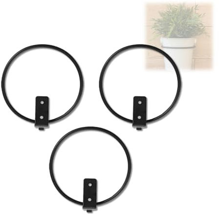 Supporto da Parete per Vasi di Fiori Vasi da Parete Portavaso 3 Pezzi in Ferro 15,2 CM Movimento a 90 Gradi Scaffale Fiore per Interni ed Esterni del Balcone del Giardino di Casa