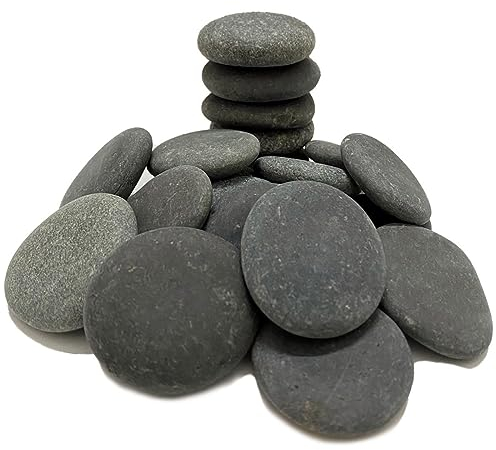 juexiyarticle 20 Stück Flach Steine Klein zum Bemalen,Naturkiesel Dekorativer Malen Kieselsteine Deko 3-5cm