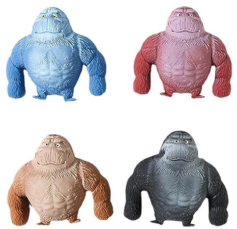 Gorilla Stressabbau Spielzeug 4pcs Squishy Monkey Toy AFFE Spielzeug Affen Spielzeug Stretch Latex Affen Adhs Spielzeug Spielzeug Sensorisches Spielzeug for Stress Affen Stressabbau Spielzeug