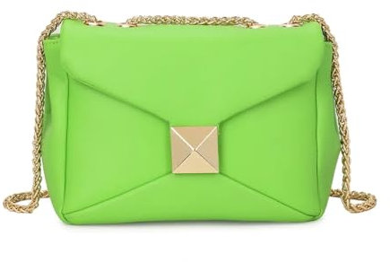 A2ZUKFASHION Bolso cruzado liso para mujer, para boda, fiesta, bolso de hombro, bolso de mano, verde lima