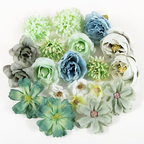 BOFUNX 20 Stücke Kunstblumen Blumenköpfe Künstliche Blumen Mini Blütenköpfe für Hochzeit Home Basteln Scrapbooking Deko