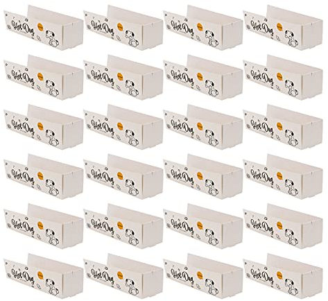 JOEBO Nacho Trays Hot Dog Trays, 100Pcs Disposable Paper Food Trays Open- Design Hot Dog Containers, Paper Hot Dog Serving Trays for Party Carnivals, Fairs, Festivals Kraft Paper Boa