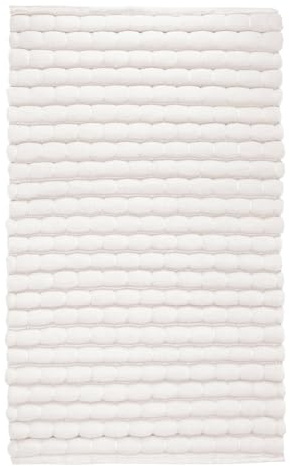 Kleine Wolke Badteppich AVERA Polarweiß 60 x 100 cm | Für Fußbodenheizung, maschinenwaschbar, 70% Polyester, 30% Baumwolle