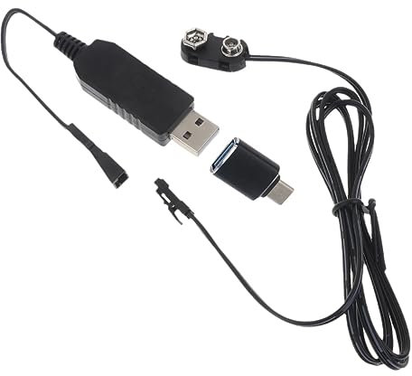 9V Battery Eliminator Replacement 9-Volt Battery USB Type C 5V to 9V Adapter Power Supply Line for Multimeter Microphone