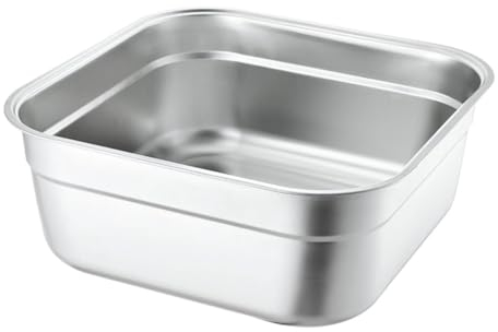 MAGICLULU Bassin Carré Bassin En Acier Inoxydable Bols À Mélanger Gain De Place Colodial Silverts Bol De Service De Soupe Soupière Souverain Assiette Alimentaire Domestique