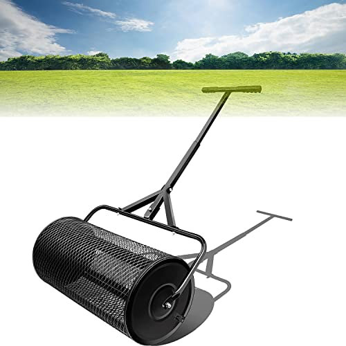 OSBELE Épandeur de Compost, Rouleau à Gazon Durable, épandeur de fumier léger de 27 Pouces avec poignée améliorée en Forme de T, épandeur de Sol supérieur pour l'entretien de la pelouse et du jardi