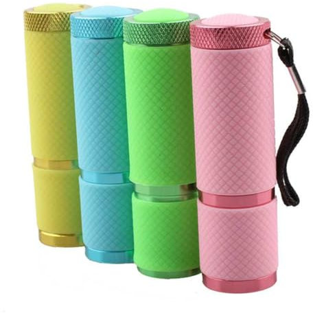 jojofuny 9led Uv Flashlight Money Detection Torch Yellow Aluminum Alloy Handheld Home Uv Torch Without Battery