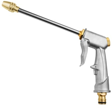 OFFCUP Garten Handbrause Messing, Spritzpistole Metall, Hochdruck-Zinklegierung, Hochdruck Power Wasserpistole Garten Hochdruck Gartenbrause Gartenschlauch-Spritzpistole