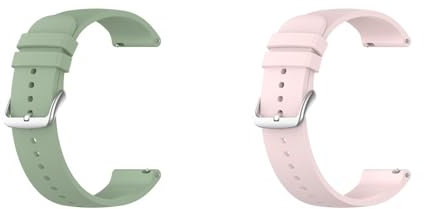 Silikon Armband für Fossil Gen 5 LTE/Gen 4 Explorist HR, 22mm Wasserdichte Weiche Ersatzriemen, Weiches Silikon Ersatzarmband Uhrenarmband Sportarmband für Damen Herren, Z-Rosa/Grün