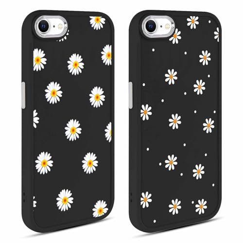 Foonary 2 Stück Handyhülle für Apple iPhone 7/8/SE 2020/SE 2022 4,7 Hülle, Blumen Muster Design Mädchenc Aesthetic Case Cover Weich Silikon Flexible TPU Stoßfest Kameraschutz Schutzhülle