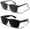 ShadyVEU Super Dark Black Sunglasses UV Protection Lens Spring Hinge 80s Vintage Retro Inspired Shades, 2-pack (1 Black Black & 1 Glossy Black), M