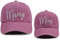 Chttohip Mama und Mini Hüte Verstellbare Baumwolle Bestickt Eltern-Kind Baseball Caps Set von 2 Passende Mama und Tochter Hüte, Mama Mini Pink, Einheitsgröße
