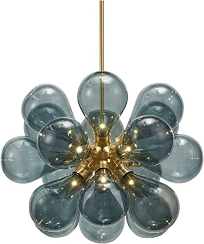 LUOYAOB Modern Pendelleuchte Moderner Glasglobus-Kronleuchter Blaue Ballon Kunst Pendelleuchte Glasschirm Hängelampe for Kinderzimmer Küche Insel Wohnzimmer Schlafzimmer