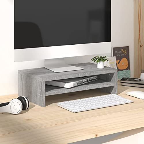 Sufrk Monitorständer Grau Sonoma 42x24x13 cm Holzwerkstoff Aufsatz Tv ErhöHung ErhöHung Fernseher