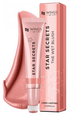 AA WINGS OF COLOR Star Secrets The Wet Blush | 01 Magic Pink | Cremiges Rouge | Lang anhaltend | 3D-Konturierung | Aufbaubare Intensität | Hyaluronsäure & Peptide | Allergiegetestet | 13 ml