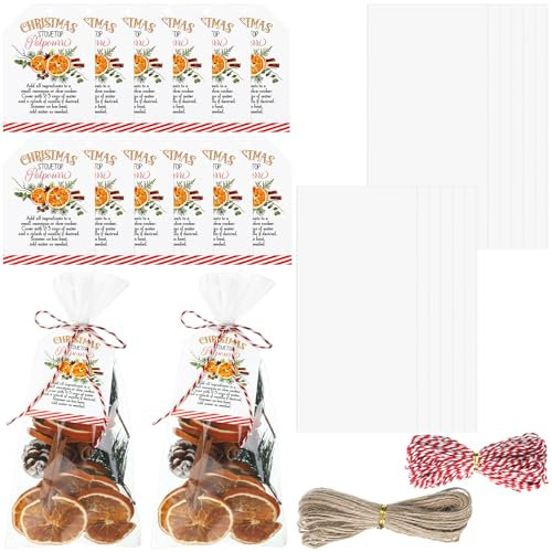 Watersay 24 Set 50 Pcs Christmas Potpourri Cellophane Bags Gift Decor (Square)