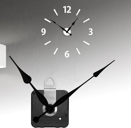 Befun Clock Mechanism Kit, High Torque Long Shaft Clock Movement Mechanism | Black DIY Repair Parts Replacement with 12 Inch/25.6cm Long Spade Hands for DIY Large Clock Repair