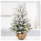 Gfilay 3ft Pine Christmas Tree, Pre-lit Mini Flocked Tabletop Tree with 60 LED Lights and Cloth Bag Base