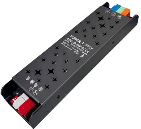 VOLTIX Alimentatore LED 12V XW XA Dimmerabile, Trasformatore Ultra Sottile AC 220V a DC 12V, Driver Professionale per Strisce, Adattatore Con Interruttore (300W)