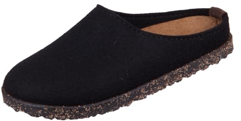 HAFLINGER Manhattan Filzpantoffeln im schlichten Design mit Ledersohle unisex
