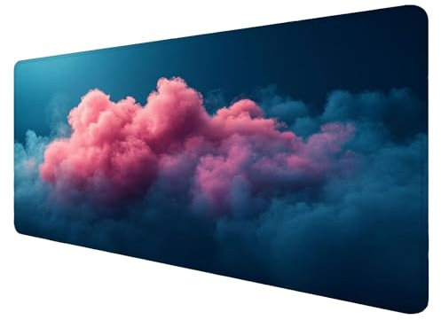 Nuage Tapis de Souris Large Tapis de Souris Gaming Rose Tapis de Bureau XXL 1400x700x3mm,Tapis Ordinateur Accessoire Bureau avec Base Anti-Dérapage pour Les Clavier et Souris Gamer J376