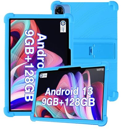 Silicone Tablet Case for DOOGEE U10 2025 10.1 inch Kids Friendly,Shockproof, Anti-scratch, Adjustable Stand, and Soft Silicone Cover,Lightblue