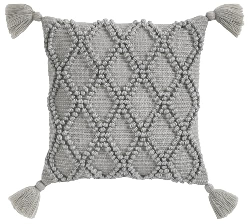Drift Home - Alda Outdoor Cushion (43 x 43cm) - Grey Diamond Weave Cushion for Outdoor