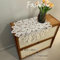 Yizunnu Spitzendeckchen, handgefertigt, gehäkelt, Vintage, runde Tischdecke, Deckchen, Baumwoll-Tischdecke, Durchmesser 60 cm, Beige