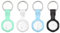Air Tag Tracker with Waterproof Case-4 Pack White (4-color Silicon Case), Key Finder Works with Apple Find My(iOS only), Smart GPS Tag for Luggage, Bags, Pets-Replacement Battery, Bluetooth Locator