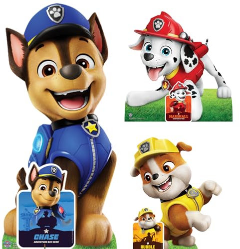 Star Cutouts SC4598 Chase Marshall and Rubble Paw Patrol Multi-Pack Cardboard Cut Outs Height 66cm - Ideal for Paw Patrol Theme, Parties, Birthdays & Fans, Room Decorations & Events