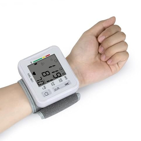 Skmeditec Digital Wrist Automatic Blood Pressure Monitor with Large LCD Display, Adjustable Wrist Cuff 13.5-19.5cm, BP Wrist Machine for Home & Travel Use, Clinically Accurate Blood Pressure Monitors