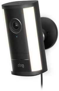 Ring Spotlight Kamera Pro (Spotlight Cam Pro, neueste Generation) mit Netzteil | Außenkamera | Retinal 4K, optimierter 10x-Zoom, 600 Lumen Spotlights | 30 Tage Gratiszeitraum für Ring Abonnement