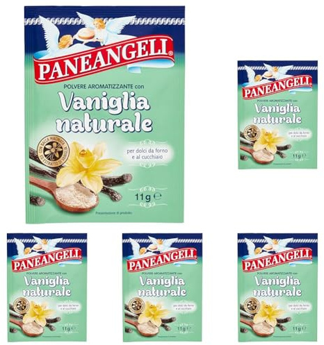Paneangeli Polvere Aromatizzante con Vaniglia Naturale, con Estratto di Vaniglia e Bacche di Vaniglia Macinate, Pronta per l’Uso, per Dolci da Forno e al Cucchiaio, Vegano, Busta Singola da 11 g
