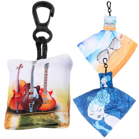 CALLARON 3pcs Keychain Glasses Cloth Mobile Phone Screen Cleaners Camera Lens Cleaning Eyeglasses Wiper Lens Cleaning Cloths Practical