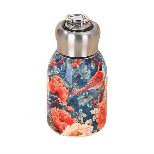 BBASILIYSD Botella de agua aislada elegante y portátil de 300 ml, mini botella de agua portátil de acero inoxidable, mantiene las bebidas calientes o frías, disfruta de bebidas frescas en cualquier