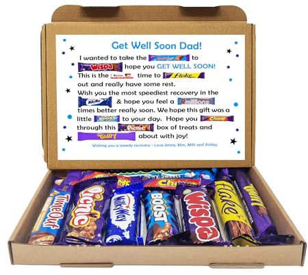 Personalised Dad Chocolate Message Board - Poem box card - Get Well Soon