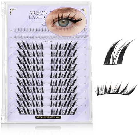 Arison Lashes Faux Cils Cluster Fox Eye Manga avec Cils Inférieurs Wispy DIY (FOX)