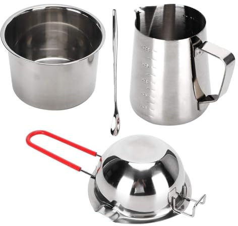 Yopeissn Stainless Steel Candle Making Kit Double Nozzle Boiler Spoon Handle Hanging Design with Two Heating Pots for DIY Craft