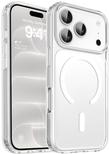 CACOE für iPhone 17 Pro Hülle mit Militärschutz für MagSafe Handyhülle | für iPhone 17 Pro Case,Transluzente Matte,37×N52 Magnete,12 Fuß Fallschutz,2400 GS Magnetkraft,Erhöhter Kameraschutz