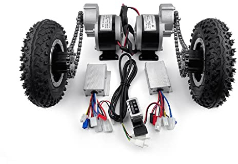 Kit de conversion de chariot électrique à double entraînement - Capacité de 200 kg - Roues de 20,3 cm pour chariot électrique à monter soi-même et brouette - Support de charge de 181,4 kg