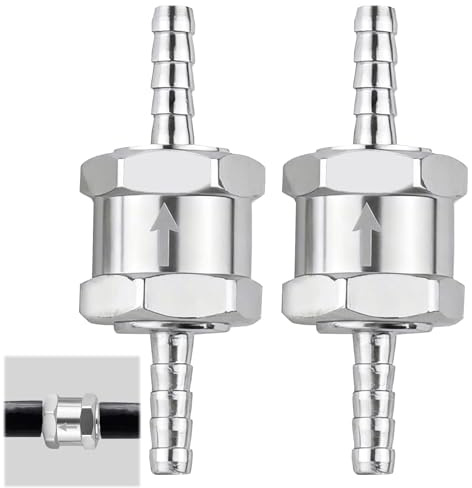 2 Piezas de 8mm Válvula de Retención de Aluminio, Válvula Antirretorno para Combustible para Gasolina, Diesel y Líquidos, Válvulo Antirretorno de Aluminio Aleación para Automóviles y Carburadores